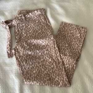 Anthropologie The Wanderer Womens Leopard Print Pants Size 28
